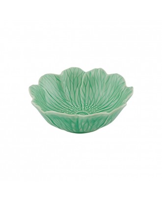 Bol ceramic verde, 17 cm, Flora - BORDALLO PINHEIRO